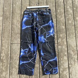 Jaded London All Over Print Lightning Denim Pants